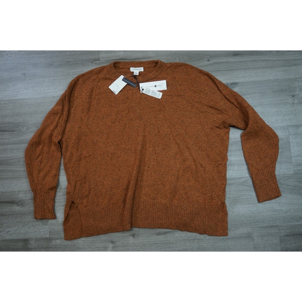 New $69 Treasure & Bond Wool Blend Relaxed Orange Melange Womens XL Crew Sweater